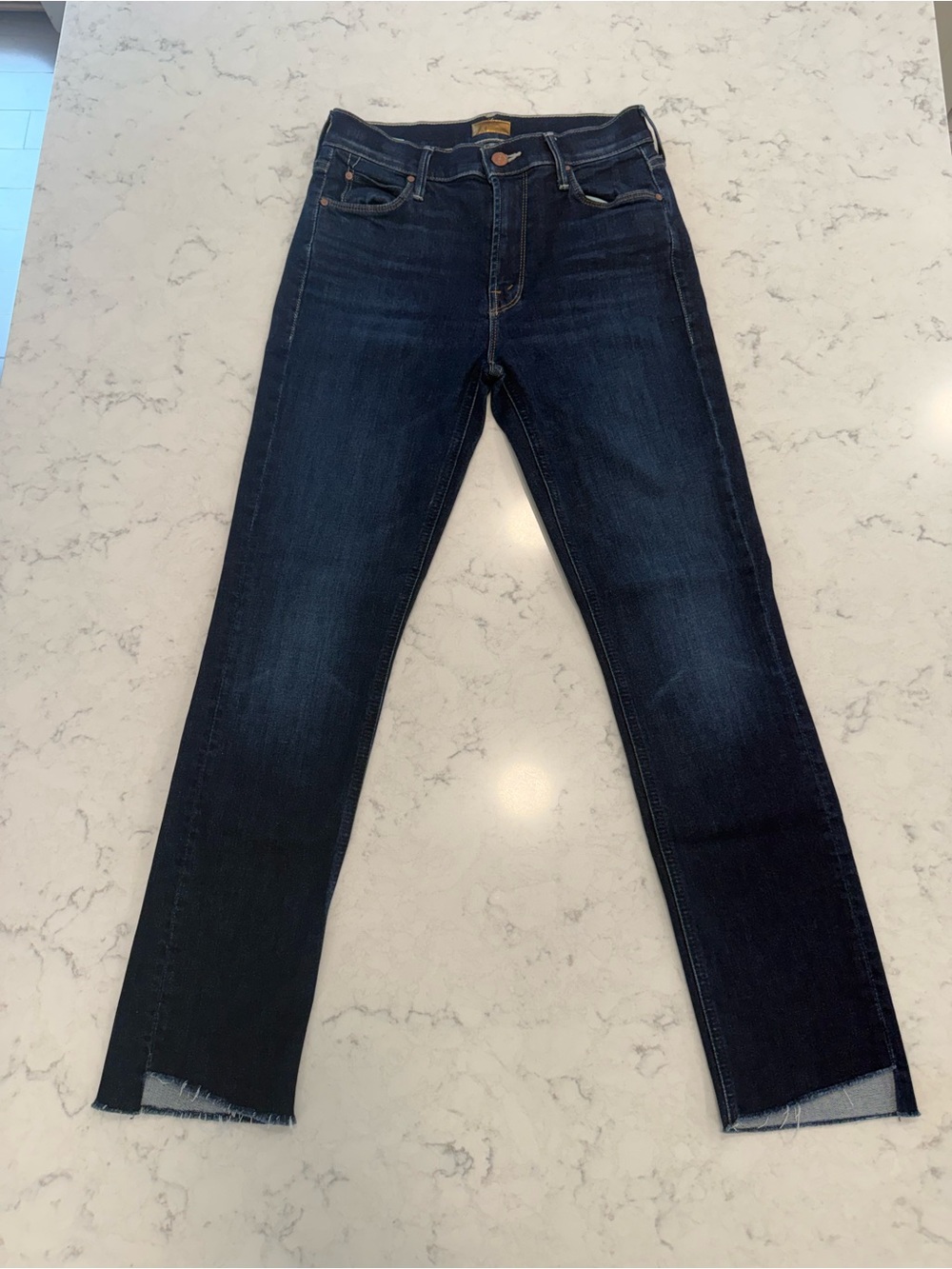 MOTHER Denim- The mid rise dazzler ankle step fray- off limits- excellent!